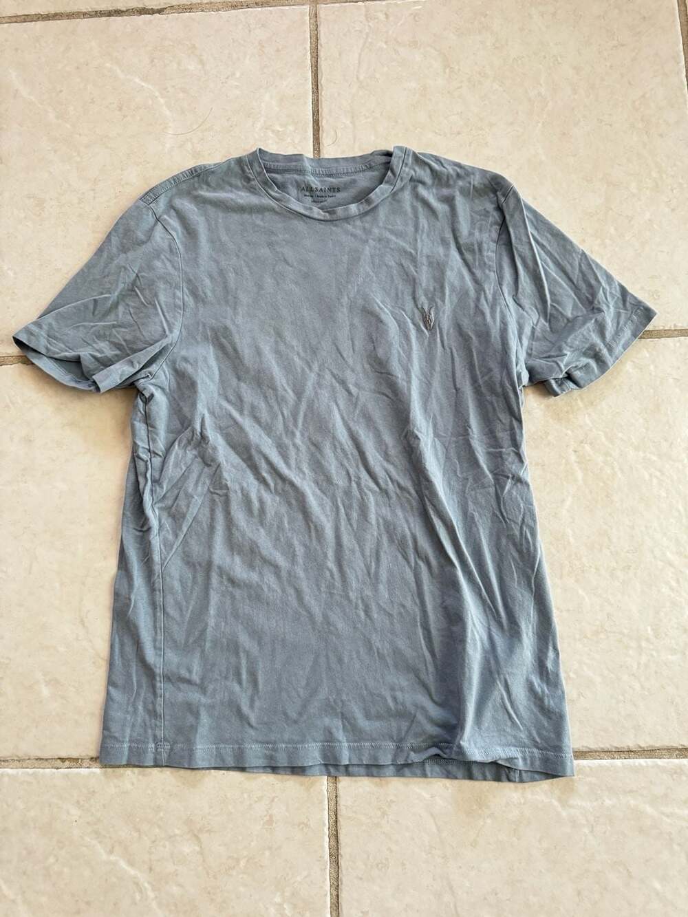 AllSaints Tonic Crew Neck Ramskull Embroidered Regular Fit T-Shirt
